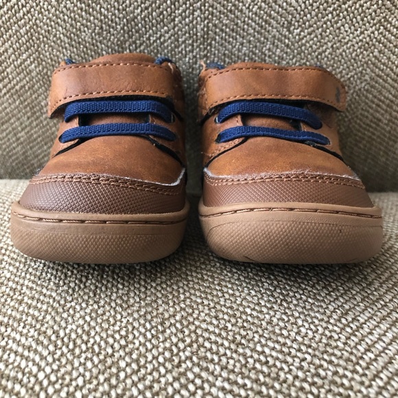 Stride Rite Boys Branly Brown/Navy Faux Leather Bootie w/Toe Bumper. Size 3M. - Picture 4 of 11